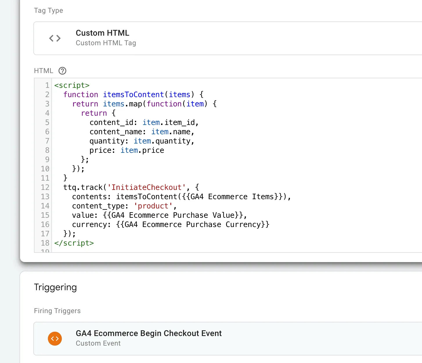 A Google Tag Manager workspace with the imported tags, triggers and variables organised in folders.